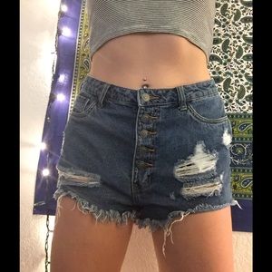 High Waisted Denim Shorts.