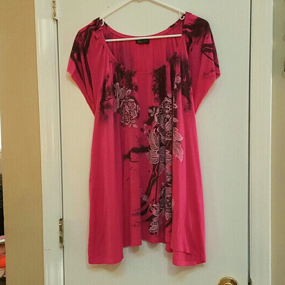 Hot Pink scoop neck Top