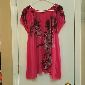 Hot Pink scoop neck Top
