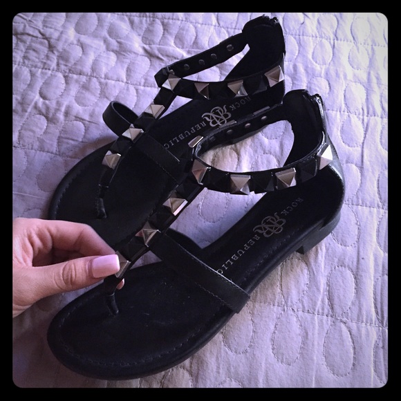 Black studded sandals