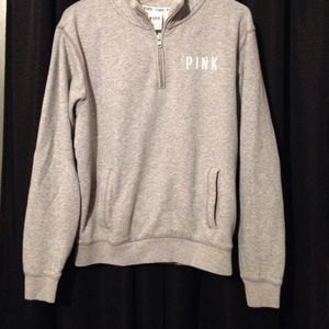 gray Victoria Secret half zip up sweatshirt