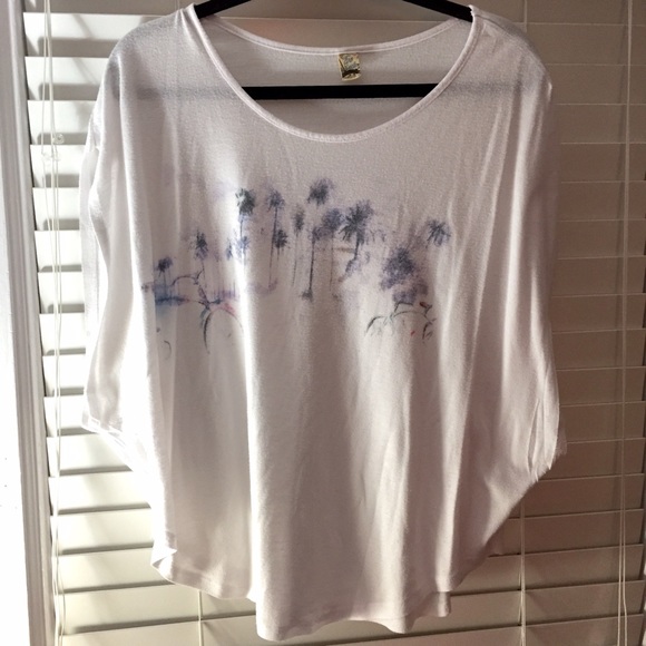 Free People Tops - Free People Flowy White Bycicle Shirt