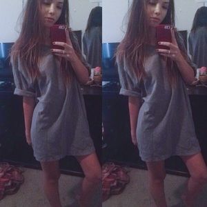 Texture Grey T-Shirt Dress