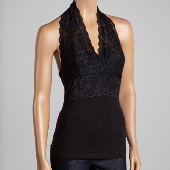 Stretch Lace Halter Top