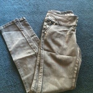 High waisted dark denim