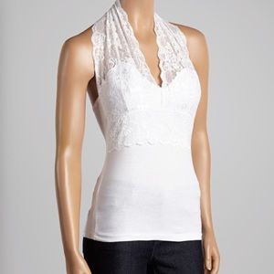 Stretch Lace Halter Top