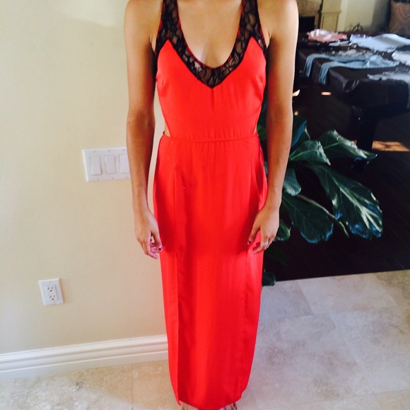 Lush Dresses & Skirts - Lush red cut-out maxi dress.