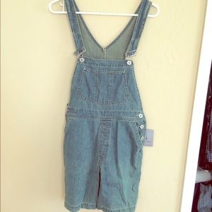 Denim dungaree shorts overalls