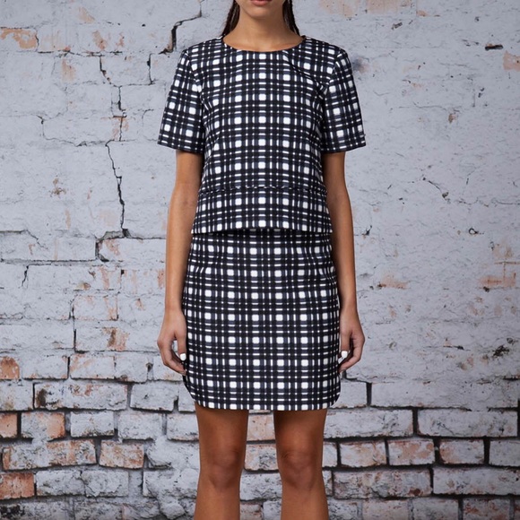 Finders keepers tartan print top and skirt sm