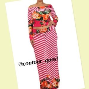 Floral Crop & Skirt Set