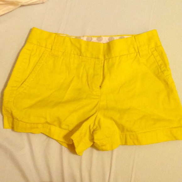 Neon yellow chino shorts