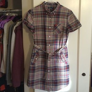 Fred Perry Plaid Shirt Dress US6/UK10