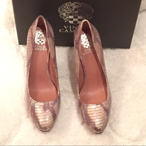 Vince Camuto platform korsi snake skin silver heel - Picture 2 of 4