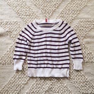 3/4 Striped Knit Sweater