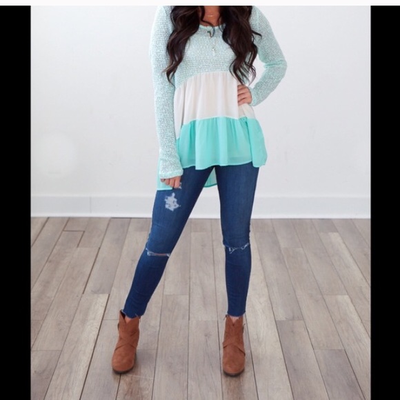 🌴Mint Ruffle Peplum Top🌴