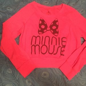 Long Sleeve Mini Mouse Authentic Disney Crop Top