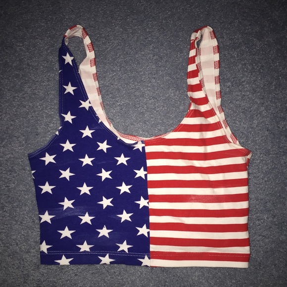 American apparel flag crop top