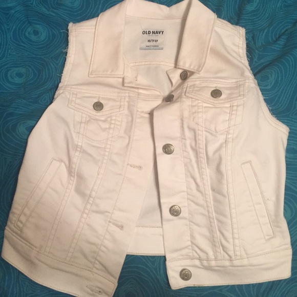 Old Navy White Sleeveless Jacket