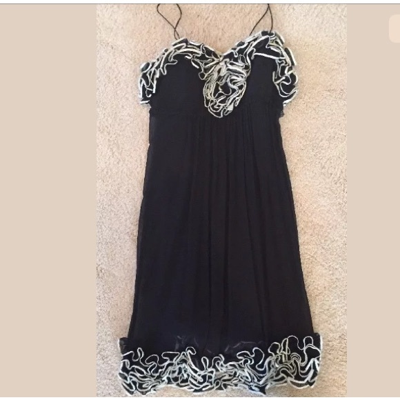 yoana baraschi black lace dress BHLDN Yoana Baraschi Silk Veiled Adler Embroidered Black Mini Dress, Sz 2