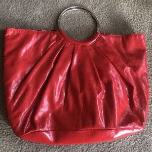 Red pleather bag