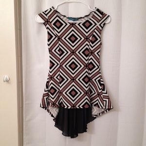 Fitted geometric shape top