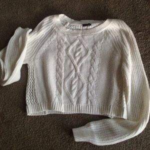 Crop knitted sweater