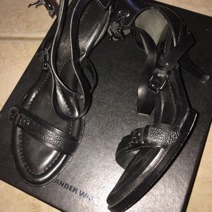 Alexander Wang - Maddie black leather kitten heels