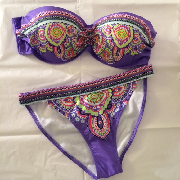 Padded Bandeau Bikini- New