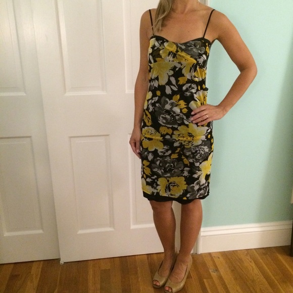 Gorgeous dress, black with floral mesh overlay