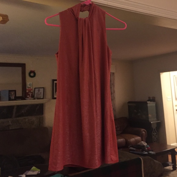 Red and gold shimmer high neck tanktop arden b