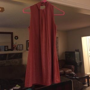 Red and gold shimmer high neck tanktop arden b