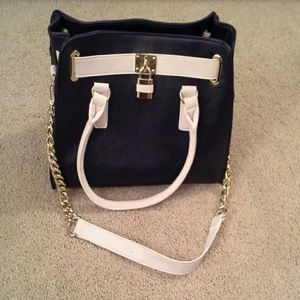 Navy Blue and white bag