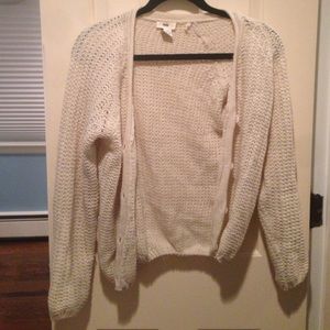 White knit cardigan