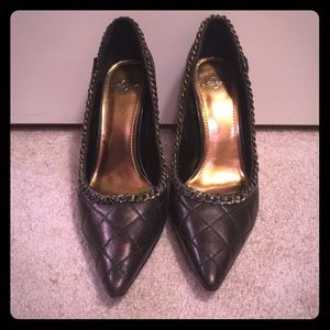 Joey O Leather Bronze "Aida" High Heels