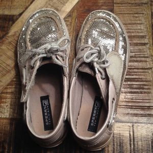 Silver Sparkly Child Sperrys