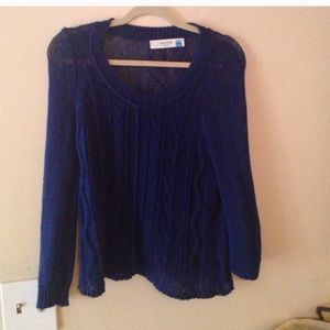 Anthro royal blue sweater and white sweater