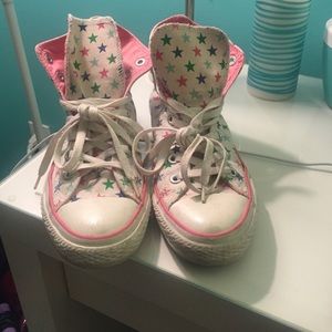 High top white and star converse