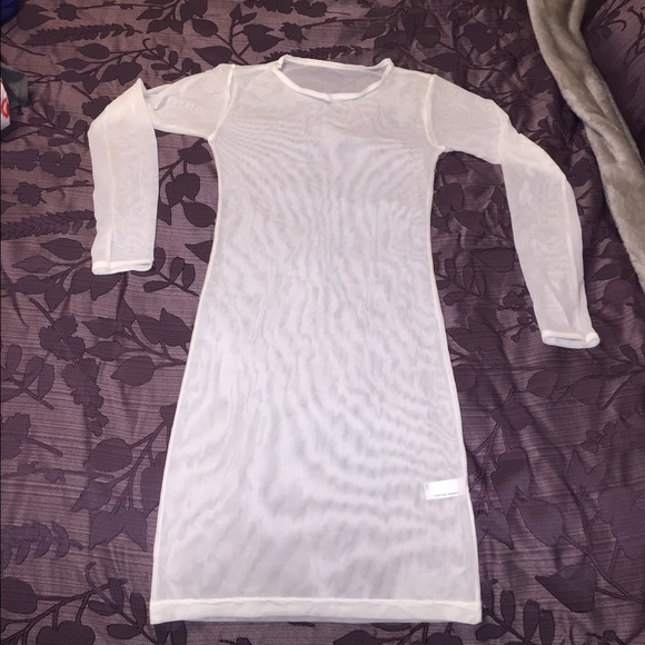 AA white mesh dress