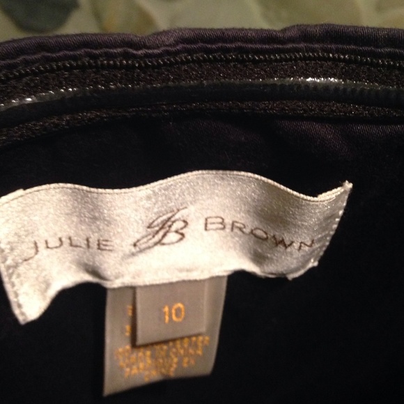 Navy blue and white stripe strapless dress size 10 - Picture 2 of 4