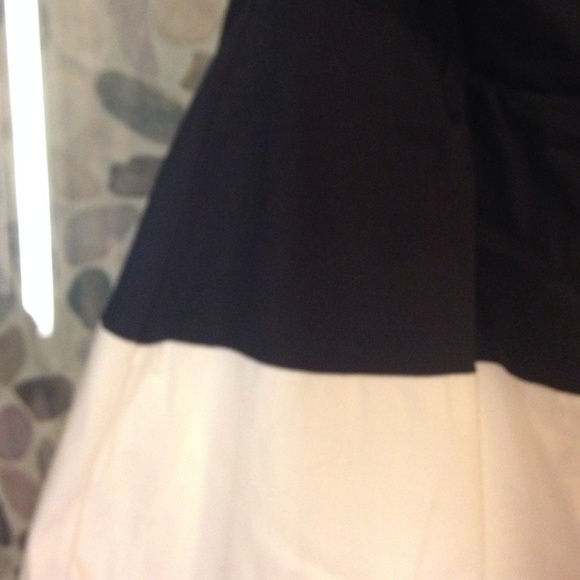 Navy blue and white stripe strapless dress size 10 - Picture 3 of 4