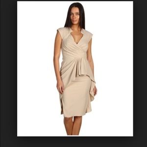 Badgley mischka v neck peplum dress