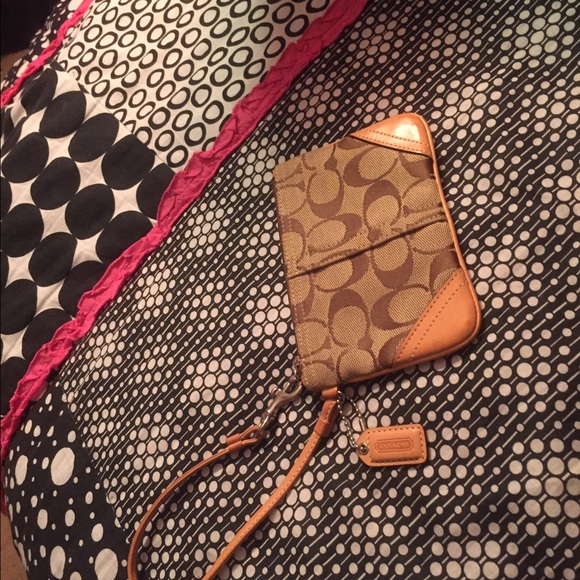 A brown coach wristlet - Picture 2 of 2