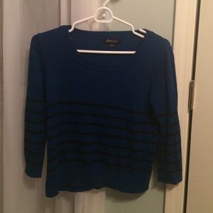 blue striped cropped sweater
