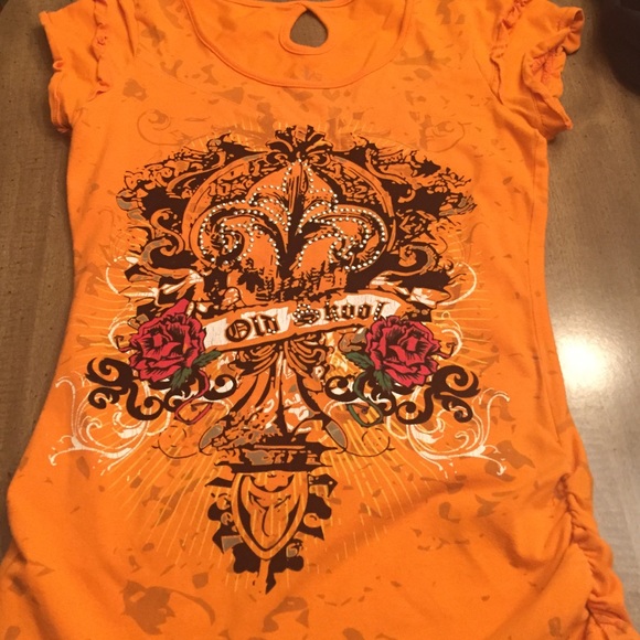 Orange decorated shirt