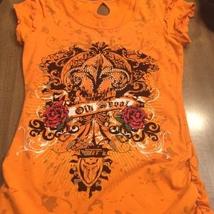 Orange decorated shirt