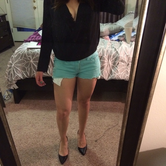 f21 turquoise shorts