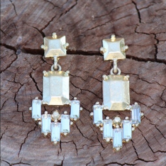 🆕‘MAEVE’ ART DECO STATEMENT EARRINGS, GOLD