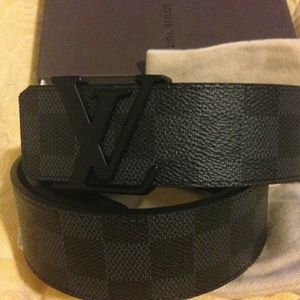 Louis Vuitton graphite belt