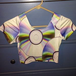 Omighty CD print crop top