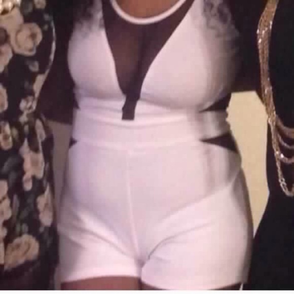 White mesh Romper